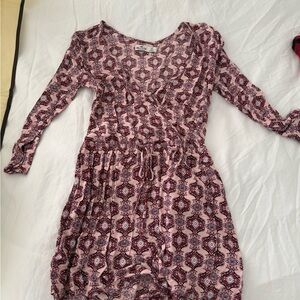 Pink Patterned Long Sleeve romper